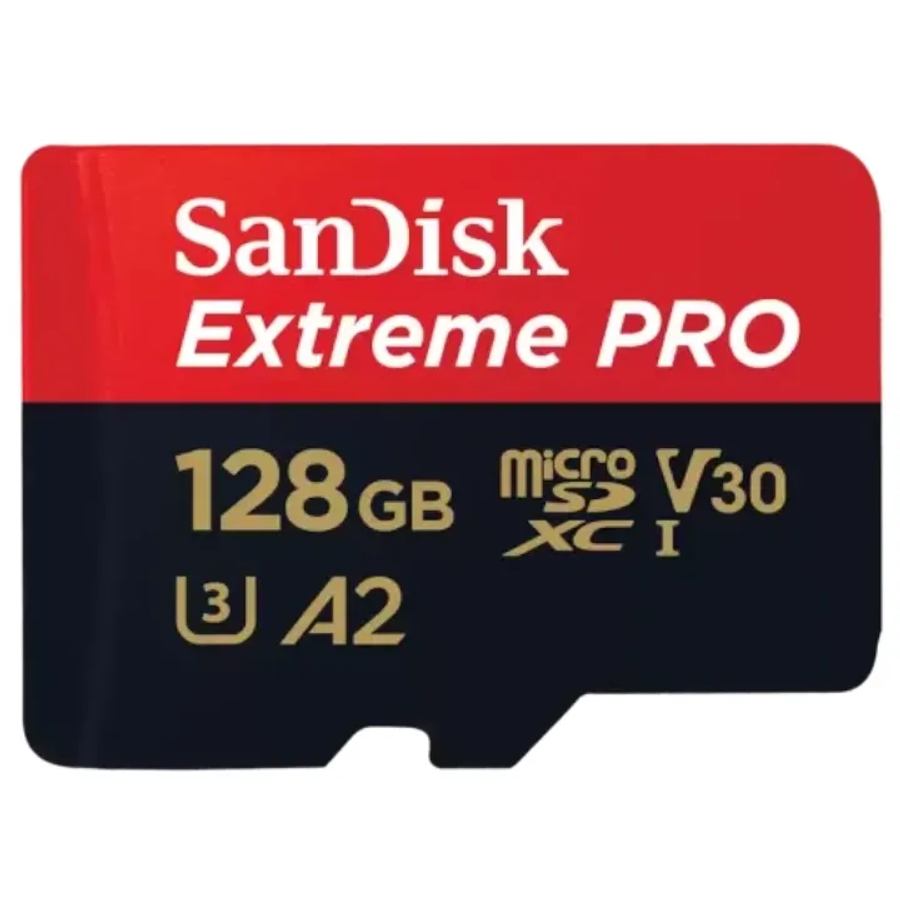 SanDisk Extreme PRO microSDXC 128GB 200MB/s R 90MB/s W UHS-I  U3 C10 V30 A2 Card